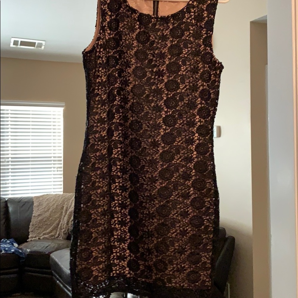Black lace overlay dress